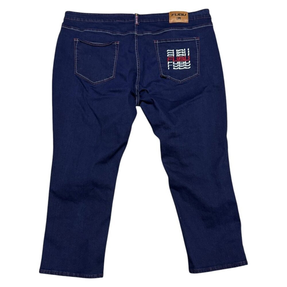 FUBU Vintage Y2K Designer Streetwear Embroidered Denim Jeans Mens 48x30